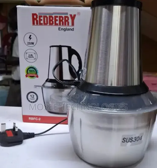 2L Redberry Electric Food Processor & Chopper