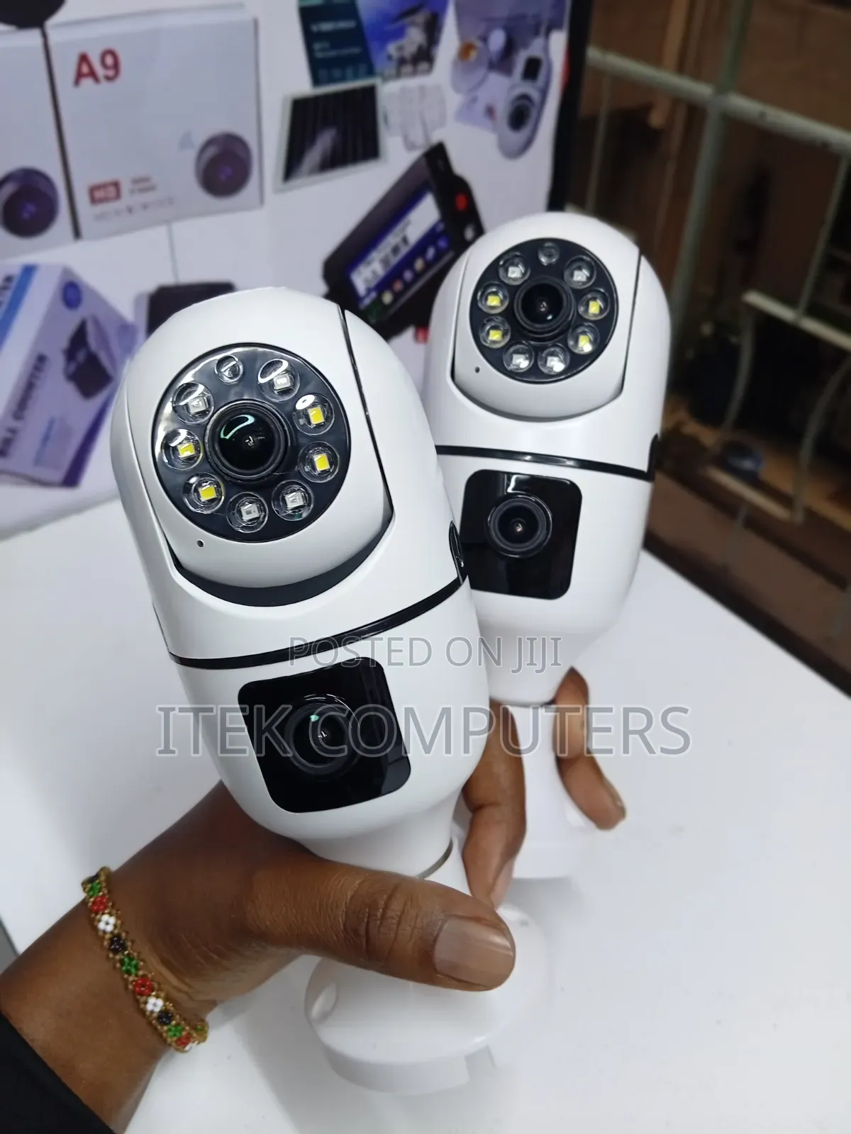 V380 Dual Lens Bulb Camera for Daytime Activity and Night Security