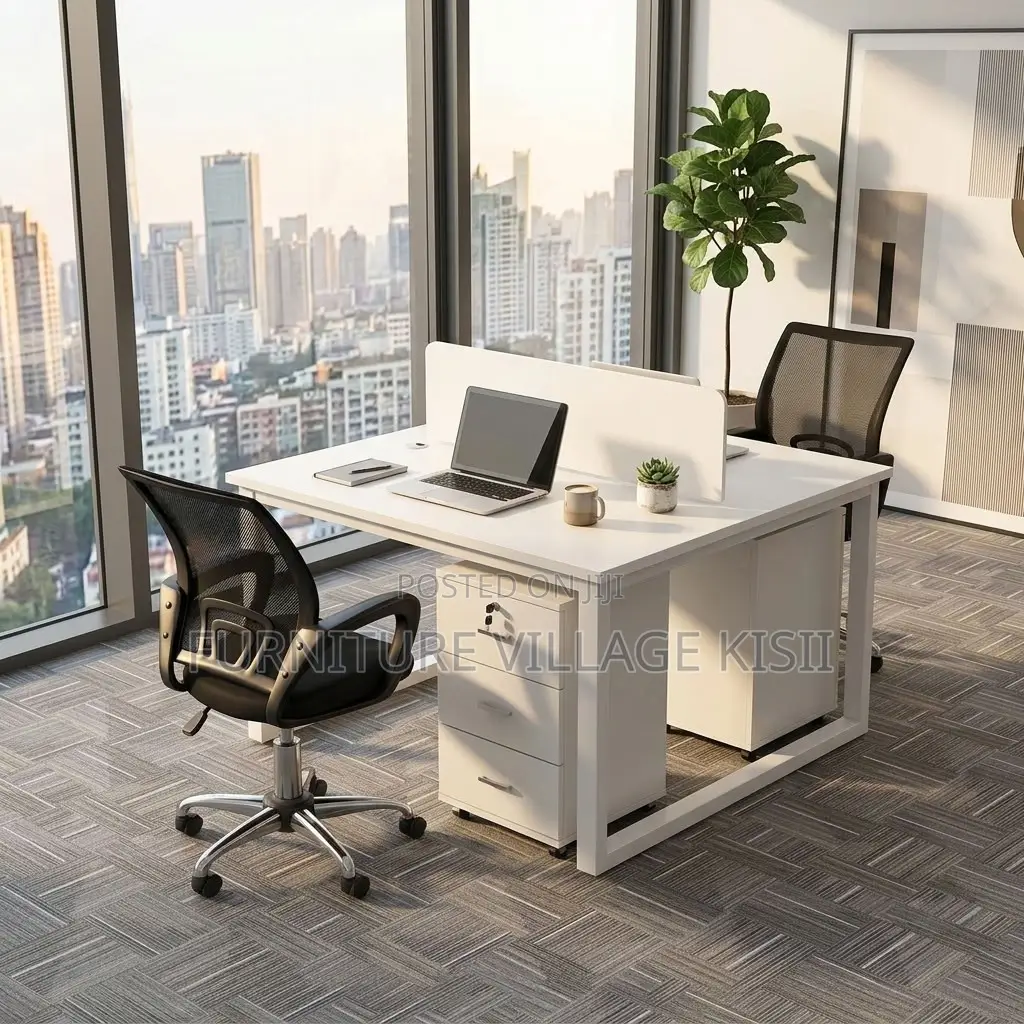 2-Way Modular Office Workstation (White)