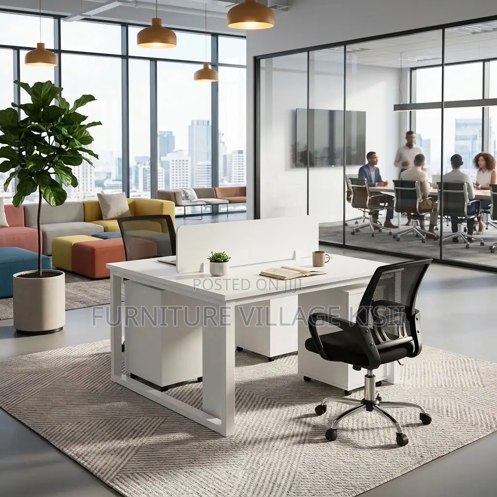 2-Way Modular Office Workstation (White)