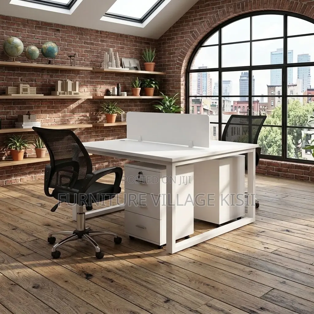2-Way Modular Office Workstation (White)