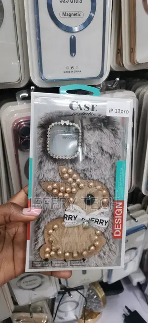 Plush Faux-Fur Rabbit Phone Case Featuring a 3D Bunny iPhone 12 Pro