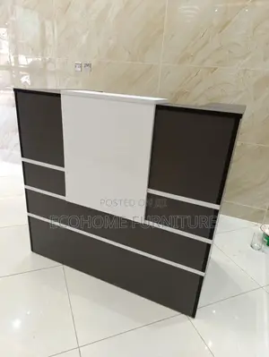 Reception Desk – Modern Black and White Office Counter