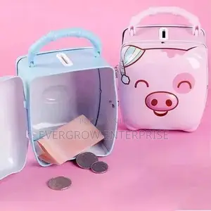 Piggy Bank Metallic Type With Padlock & 2 Keys