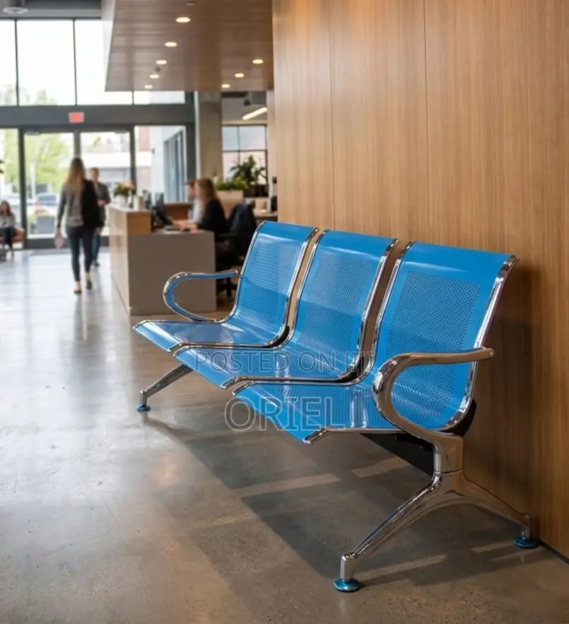 Office Bench : 3-Link Blue Bench