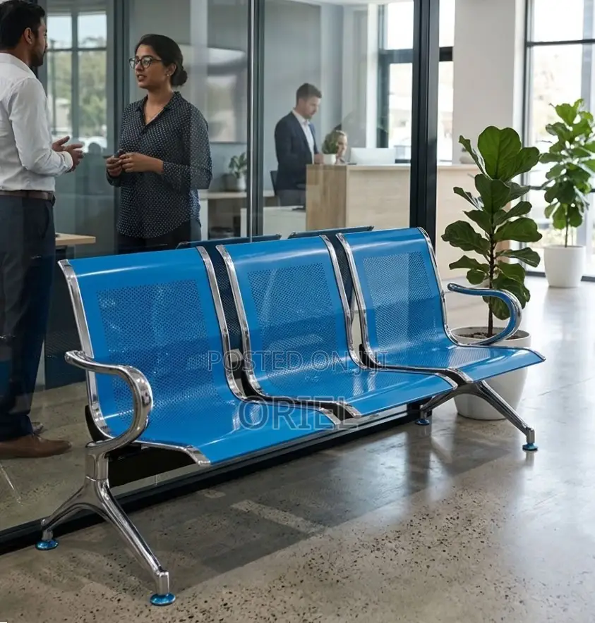 Office Bench : 3-Link Blue Bench