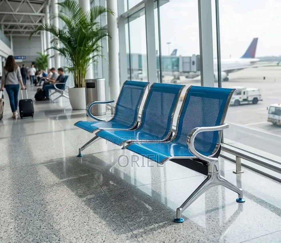 Office Bench : 3-Link Blue Bench