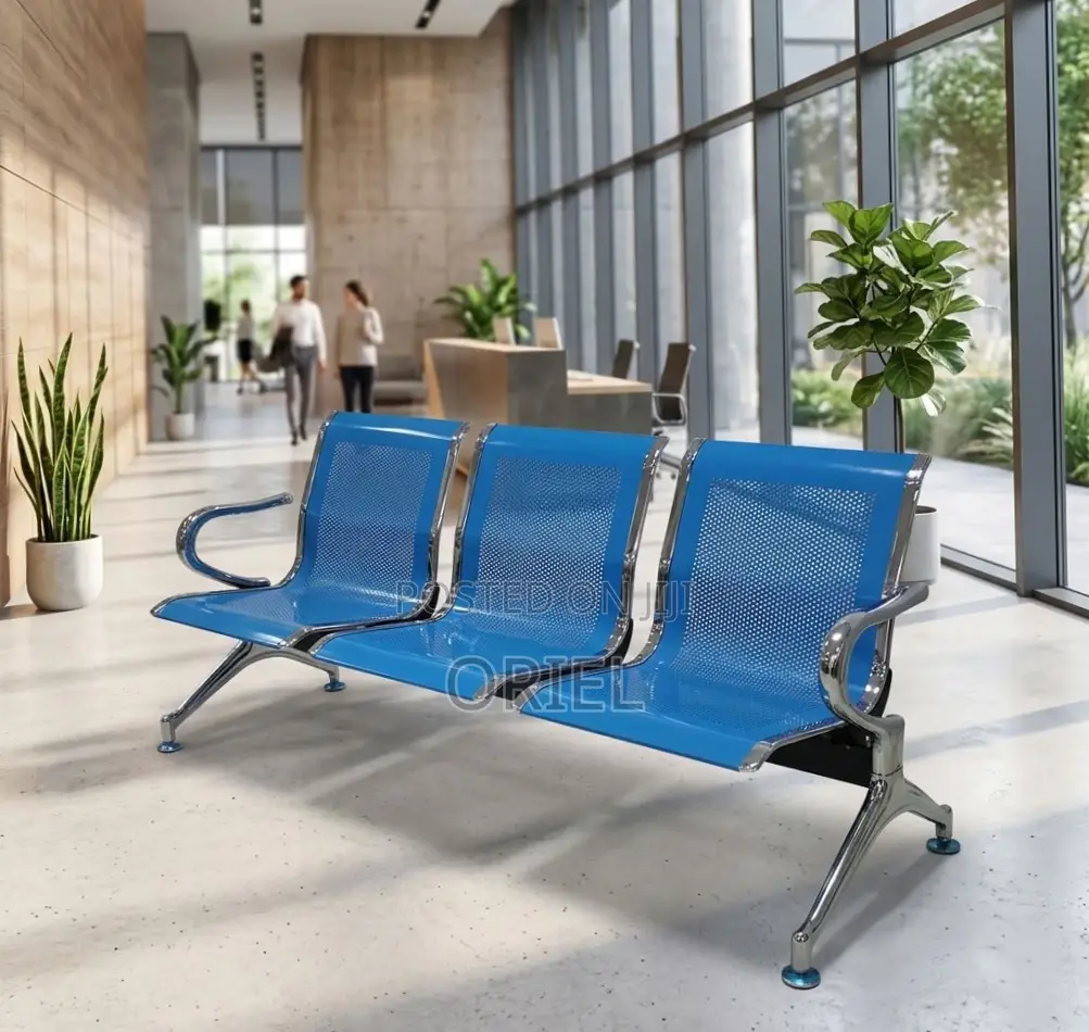 Office Bench : 3-Link Blue Bench
