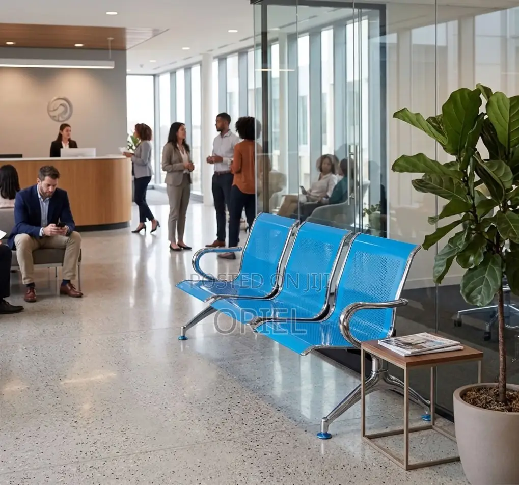Office Bench : 3-Link Blue Bench