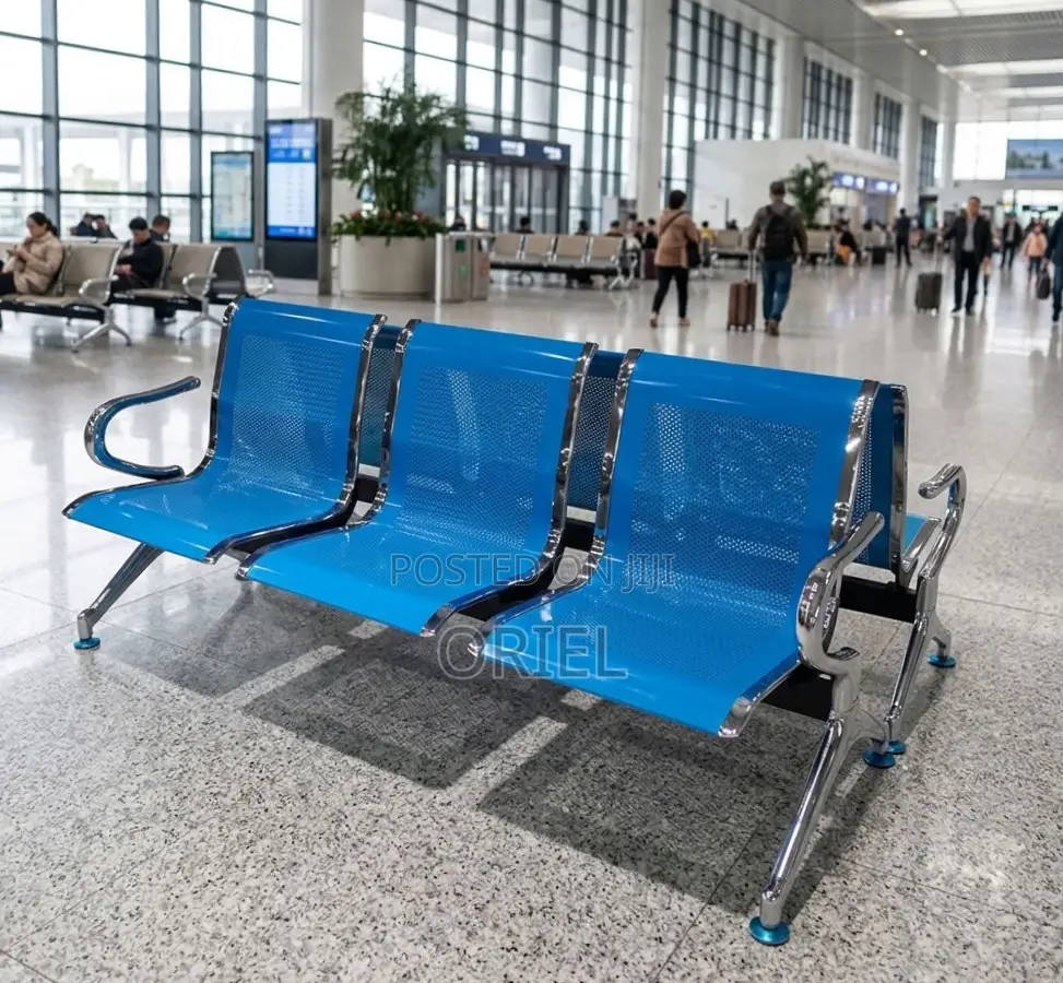 Office Bench : 3-Link Blue Bench