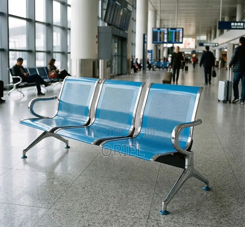 Office Bench : 3-Link Blue Bench