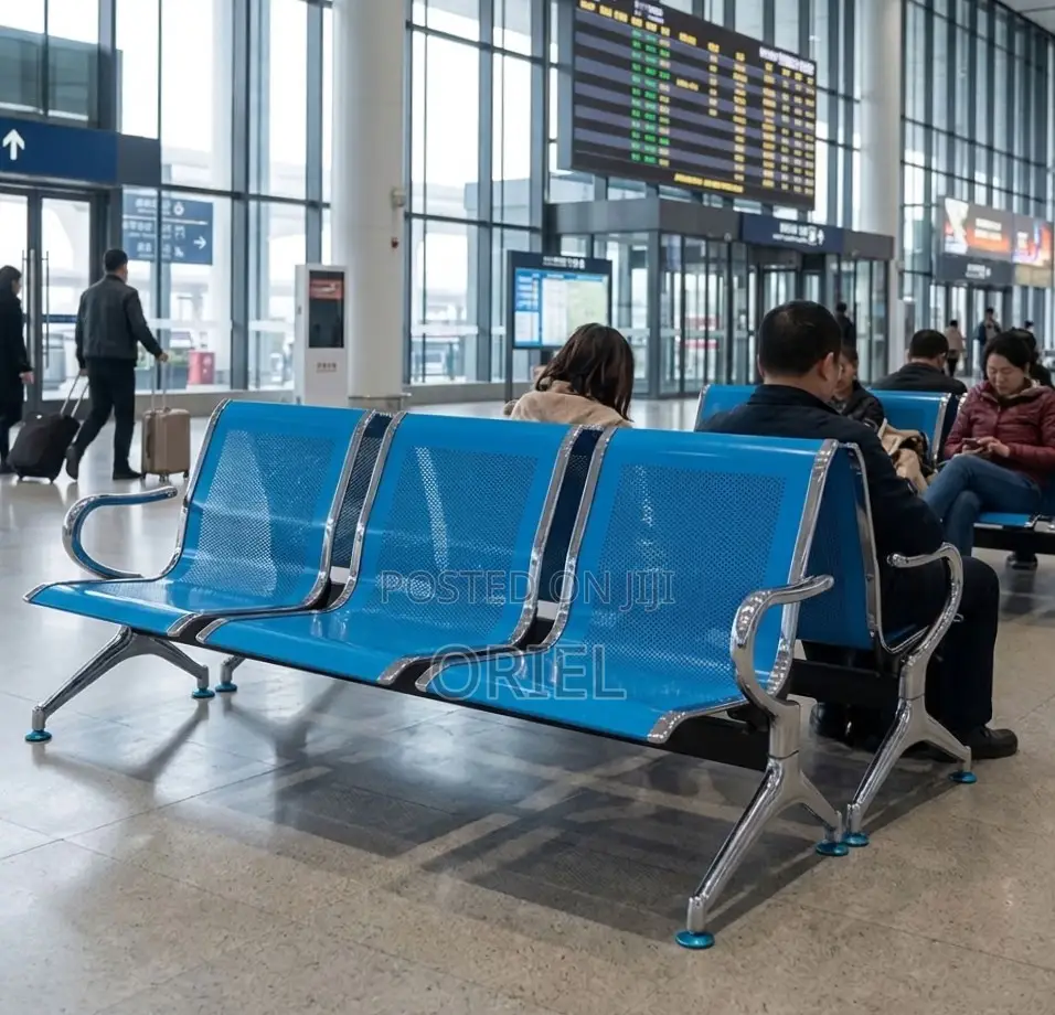 Office Bench : 3-Link Blue Bench