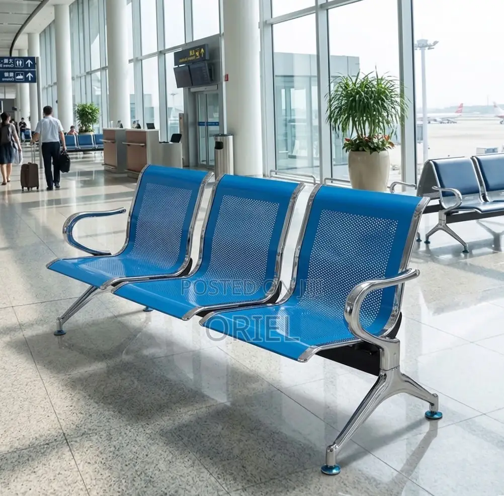 Office Bench : 3-Link Blue Bench