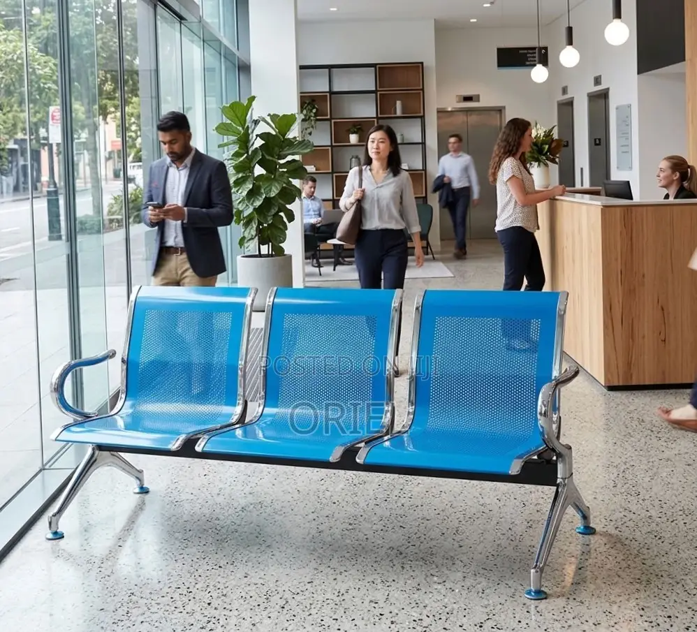Office Bench : 3-Link Blue Bench