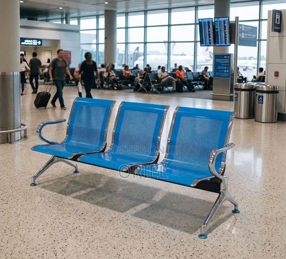 Office Bench : 3-Link Blue Bench