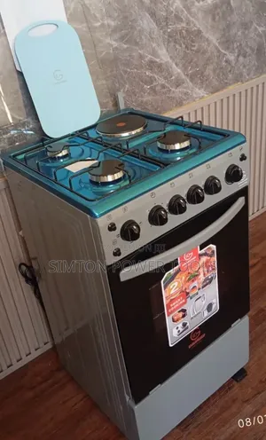 Eurochef Free Standing 3 Gas Burner + 1 Electric Hotplate Cooker