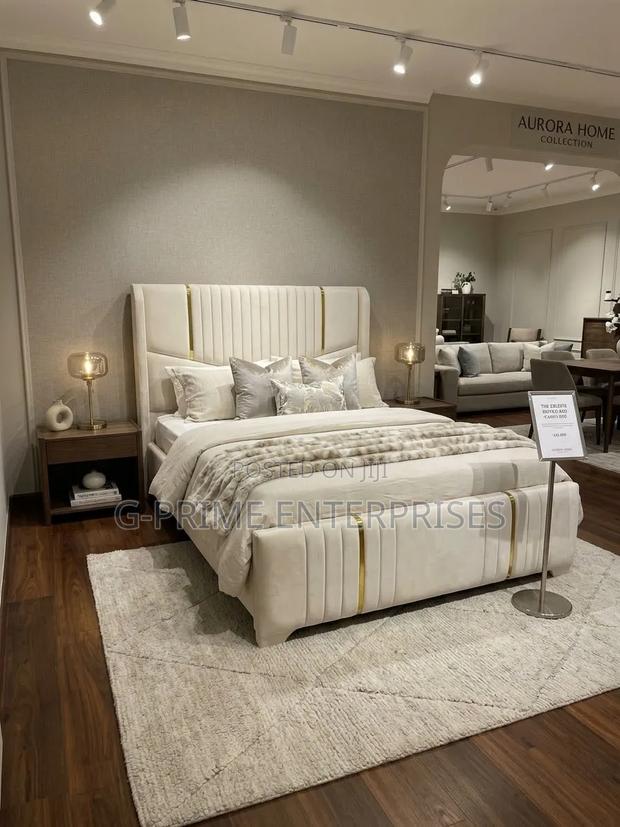 V Shaped Luxurious Gold Bed - main view