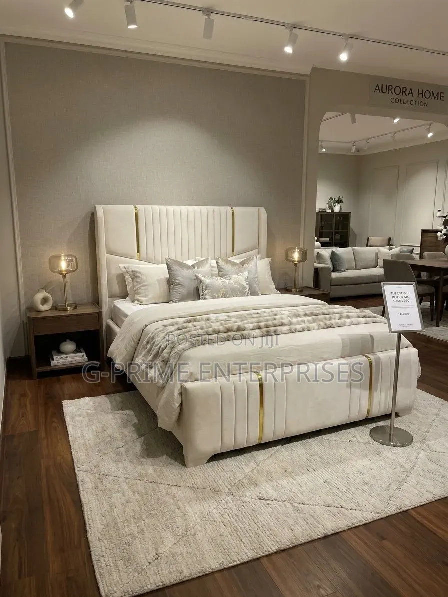 V Shaped Luxurious Gold Bed