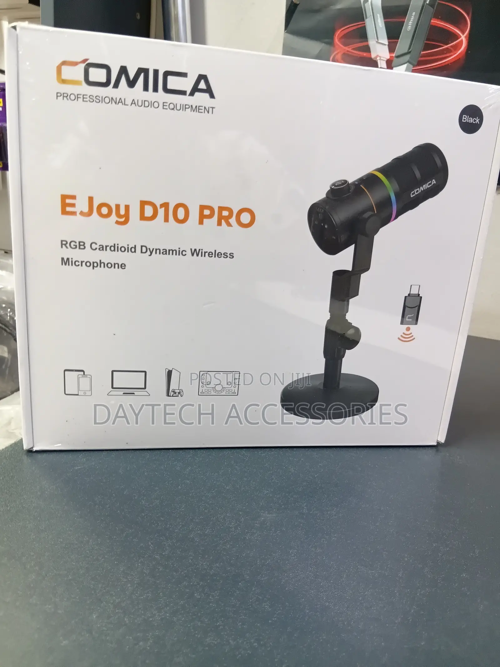 Comica EJoy D10 PRO RGB Cardioid Dynamic Wireless/Wired Microphone