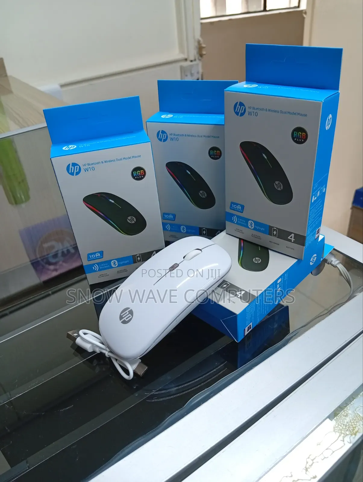 HP W10 Wireless Mouse Rechargeable White