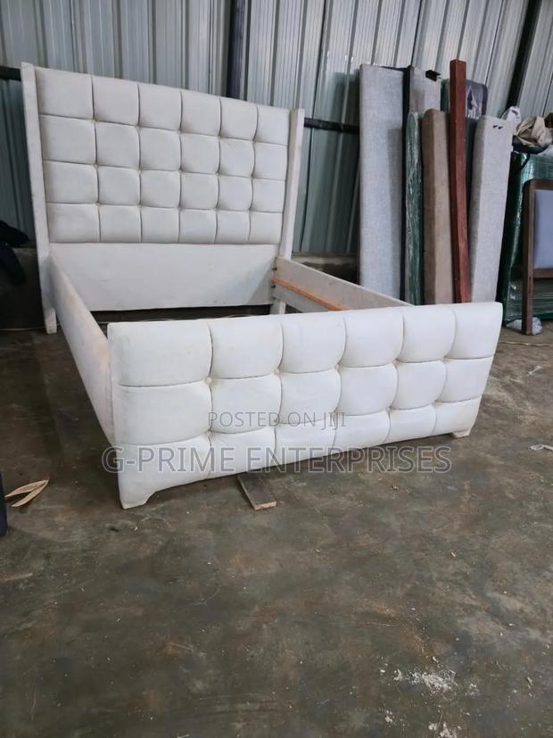 White Bed Box Pattern Modern Bed With Mattress - thumbnail 2