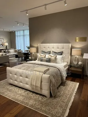 Cream White Modern Bed