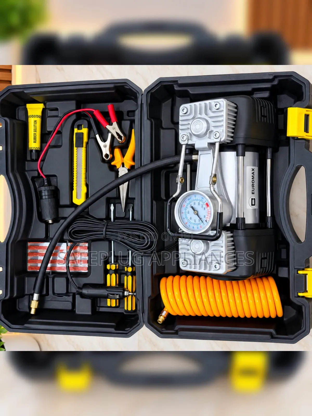 2-Cylinder Portable Air Pump Compressor With Inflation Tools