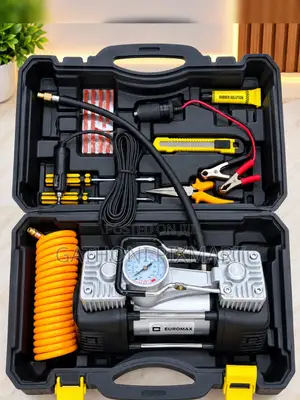 2-Cylinder Air Compressor With Accessories for Home and Car Use
