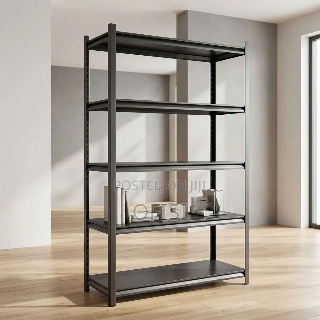 Storage Rack; Adjustable 5-Shelf Steel Storage Rack
