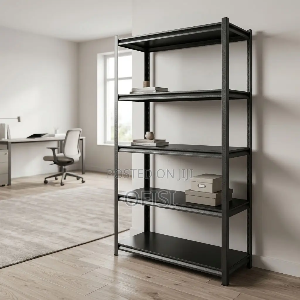 Storage Rack; Adjustable 5-Shelf Steel Storage Rack