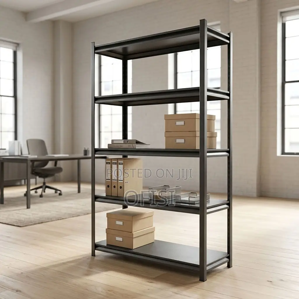 Storage Rack; Adjustable 5-Shelf Steel Storage Rack