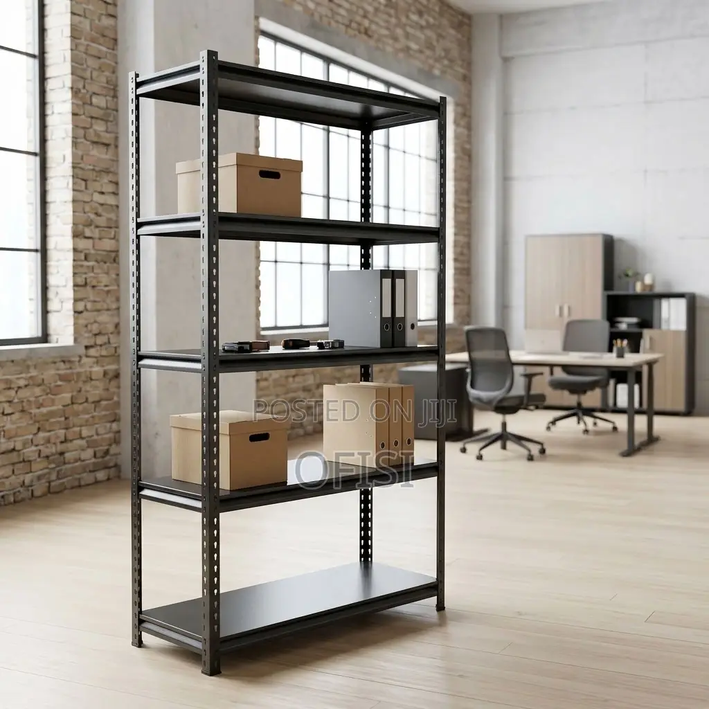 Storage Rack; Adjustable 5-Shelf Steel Storage Rack