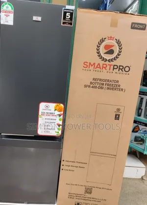 Smart Pro SmartPro SFR-400-DBI 262L Bottom Freezer No Frost Fridge