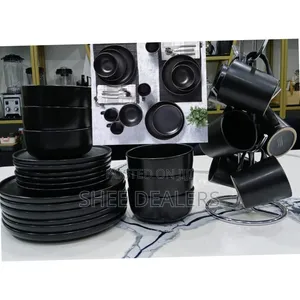 All Black Dinner Set