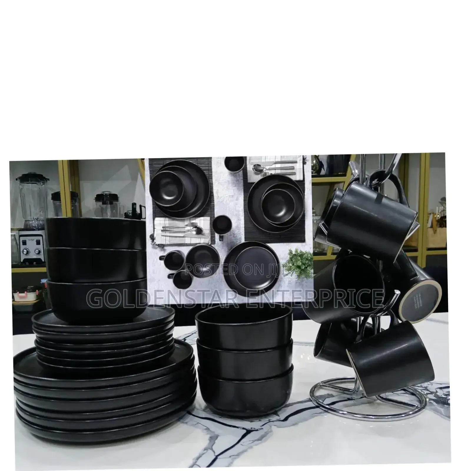 All Black Dinner Set