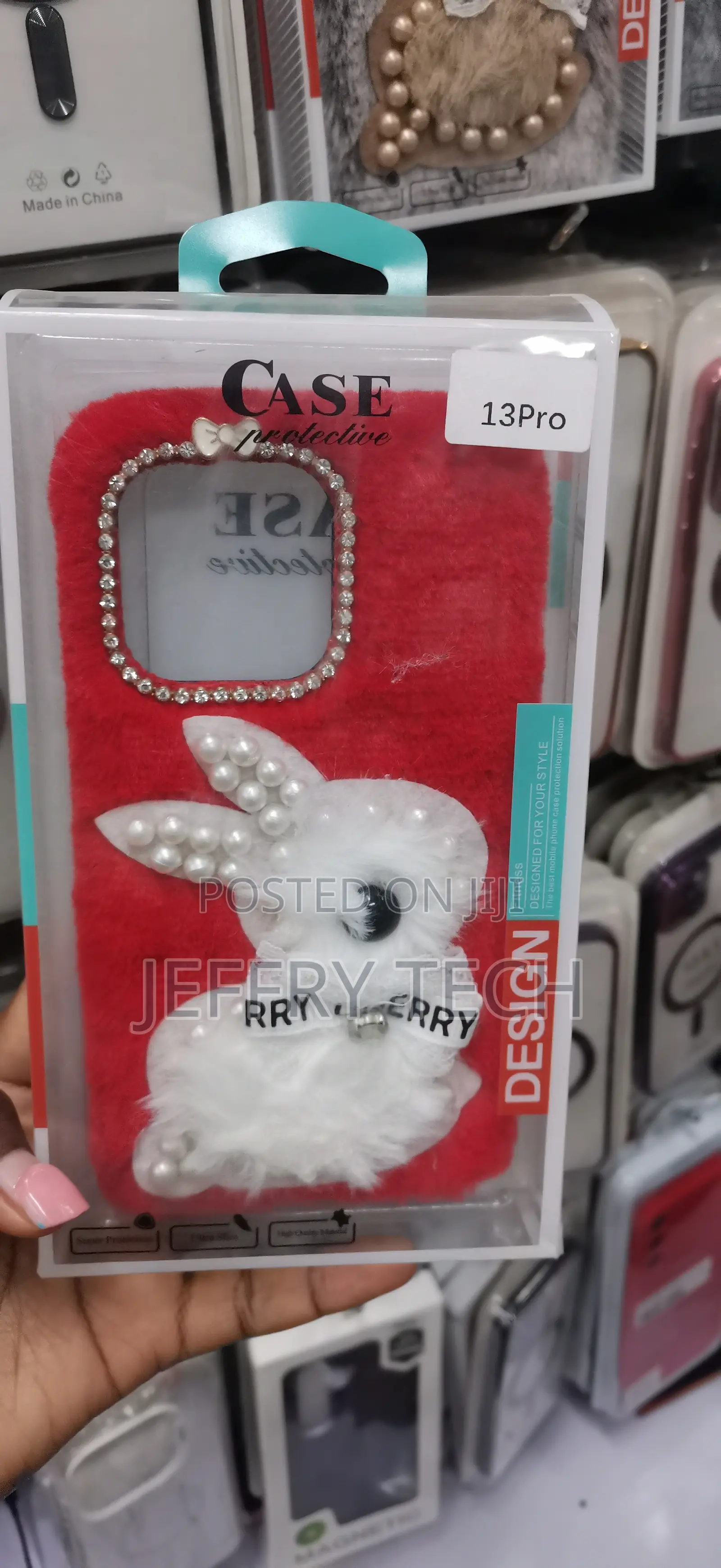 3D Plush Bunny Phone Case, Specifically Sized for the iPhone 12 Pro
