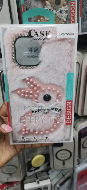 Plush Pearl Bunny Case for iPhone 12 Pro Max Soft Faux-Fur Fabric