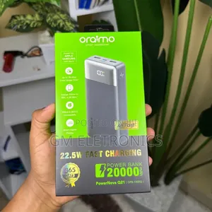 Oraimo PowerNova-Q21 20000mAh 22.5W Fast Charging Powerbank Available.