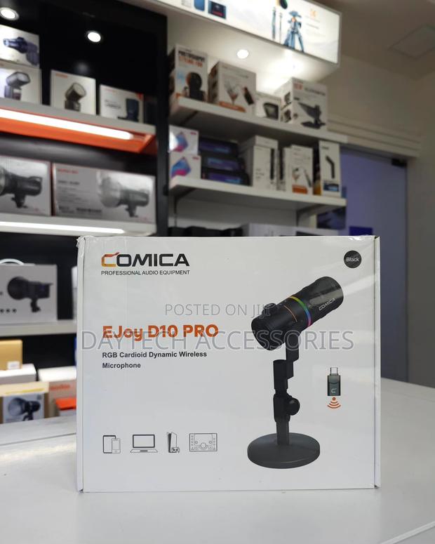 COMICA EJoy D10 PRO RGB Cardioid D Ynamic Wireless Microphone - Black - main view