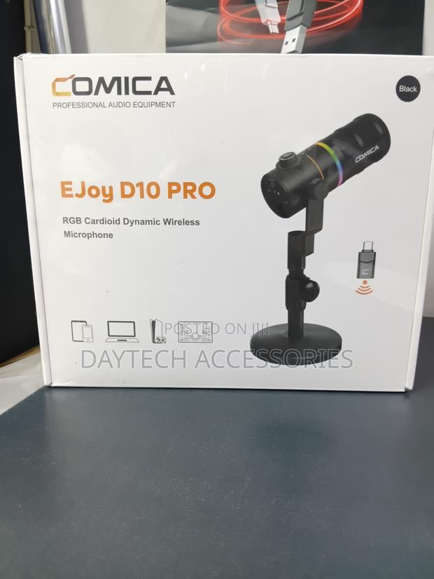 COMICA EJoy D10 PRO RGB Cardioid D Ynamic Wireless Microphone - Black - thumbnail 2