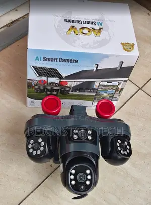 3 Lenses All PTZ Rotating Solar 4G Simcard Camera With Loud Alarm