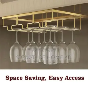Metallic Wine Glass Holder Rack