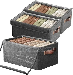 Foldable Clothes Organizer With Transparent Dustproof Cover Pa