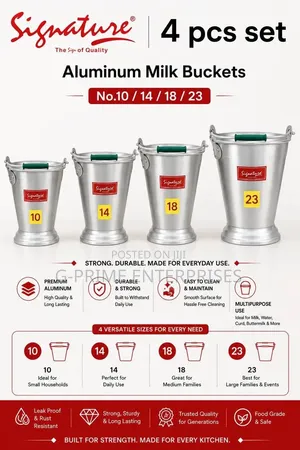 Aluminum Milk Bucket Set