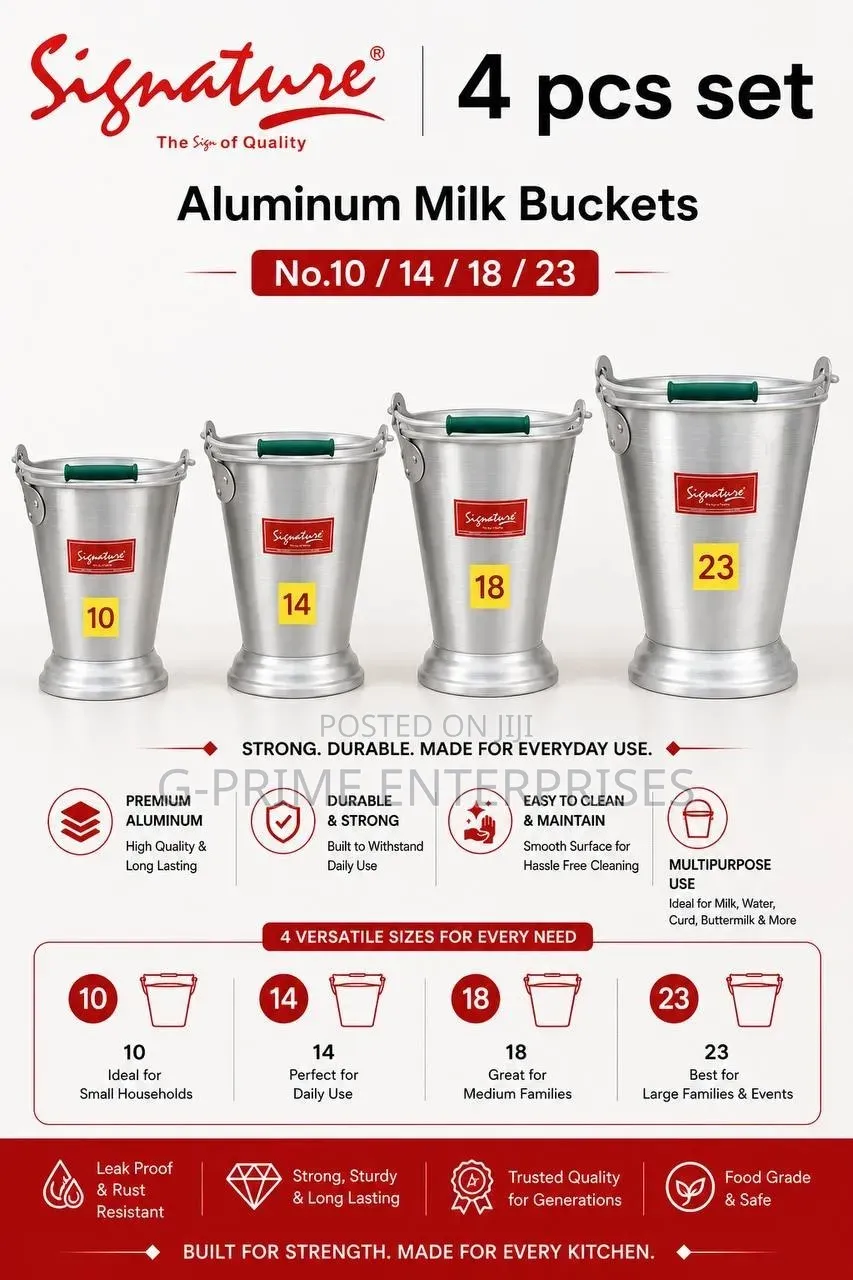 Aluminum Milk Bucket Set