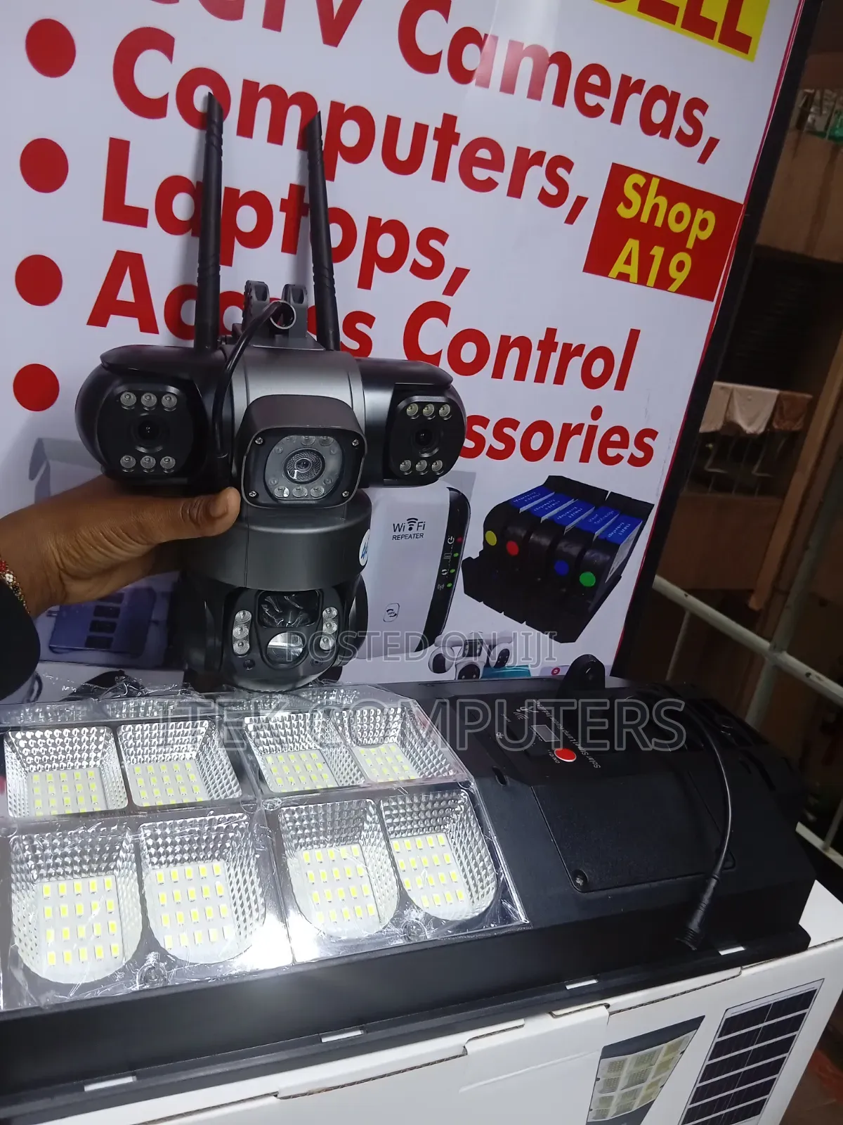 AI Solar CCTV Camera 300W for Construction Site Security