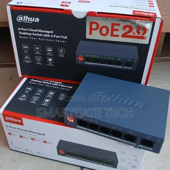 Dahua 4-Port PoE Switch for Security Cameras and Network Devices