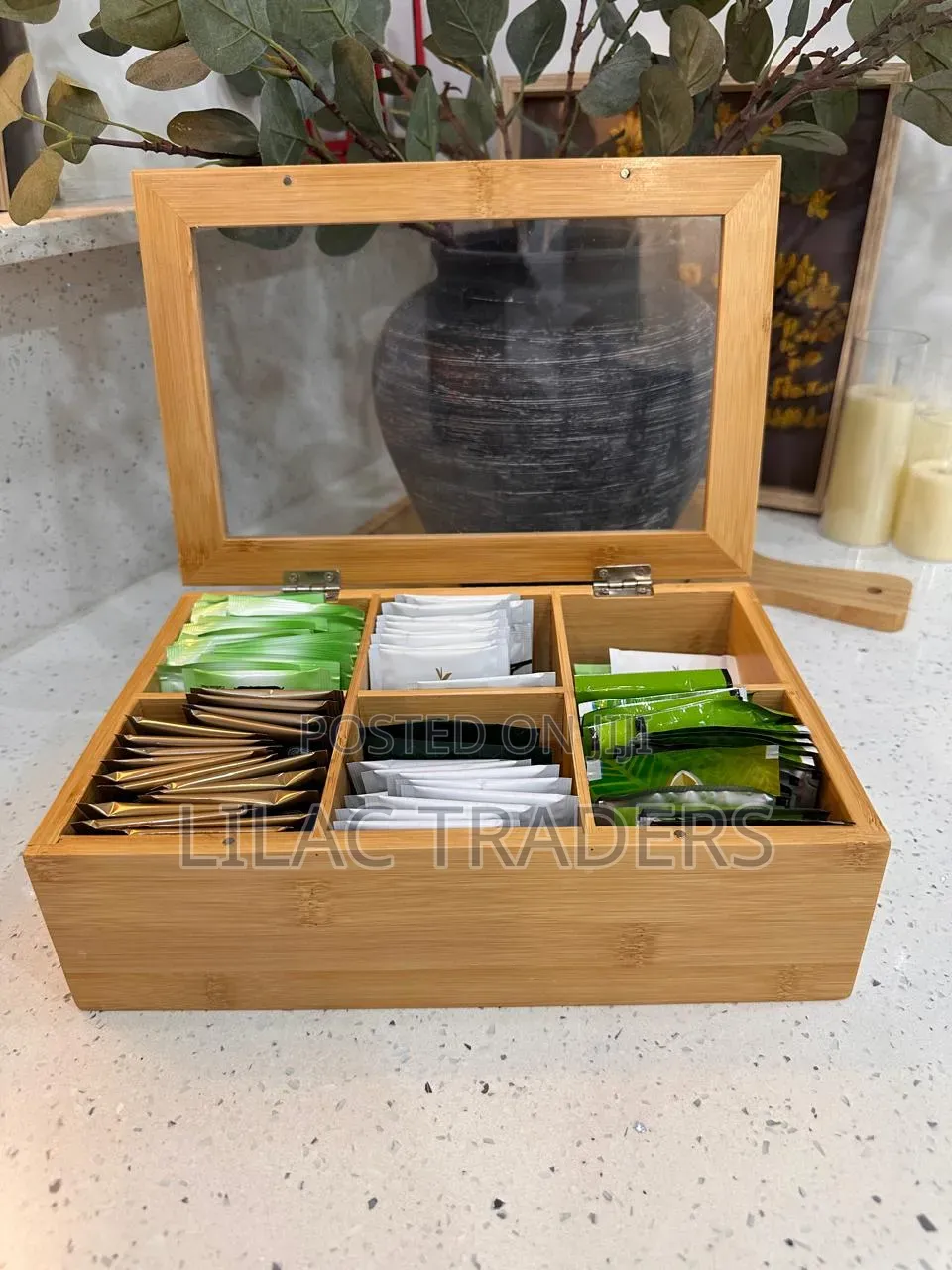 Multipurpose 6-Slot Tea Bag Storage Box Alp