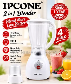 White 2 in 1 Ipcone Electric Blender