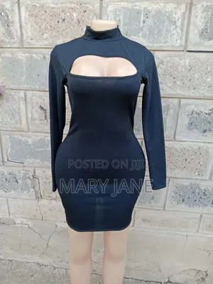 Black Sleeveless Mini Dress With White Collar